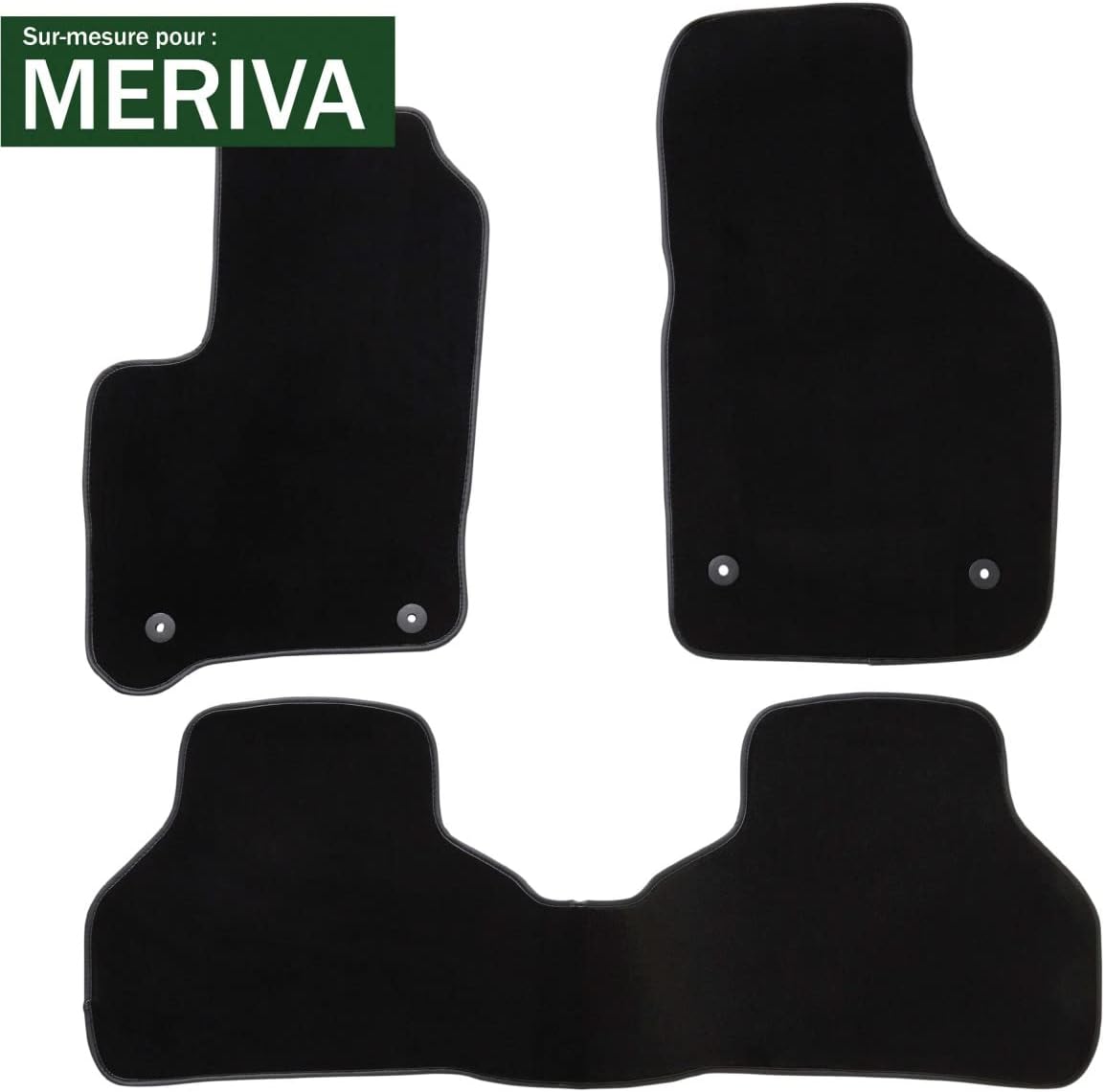 DBS 1764122 Car Floor mat - Custom Made - 3 Pieces - Anti-Slip Carpet 1000g/m² - Velours Finish - Range Luxe - Steering Wheel Left
