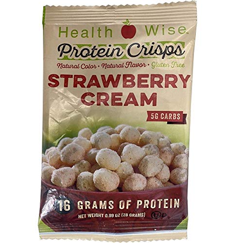 Nutriwise - Strawberry Cream Diet Crisps | Healthy Delicious Snack | High 18G Protein, Gluten Free, Low Fat, Low Cholesterol, Low Sugar, Low Carb (7 Bags)