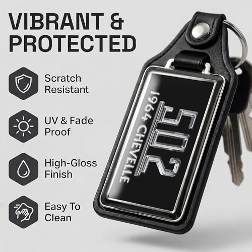Image of Brotherhood 1964 Compatible with Chevelle 502 Engine Design Key Chain Key Holder Key Ring For Men Heavy Duty Car Key Ring For Men and Women