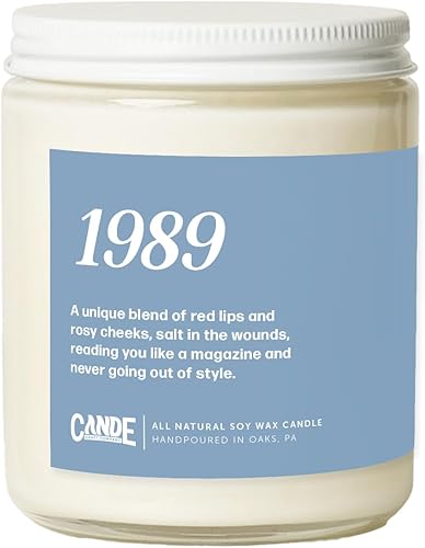 CE Craft Taylor Inspired Gift – Vela perfumada de 1989 – Vela de cera de soja natural, regalos únicos para mujeres, cumpleaños, temática musical