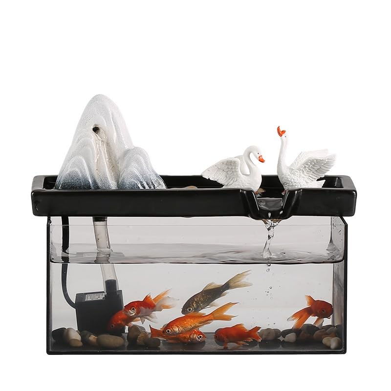 Fuentes de Agua de Interior Fuente de Mesa con Agua Corriente, Adornos for Oficina, Escritorio, cerámica, Fuente de rocalla, Feng Shui, pecera giratoria Fuente de Mesa