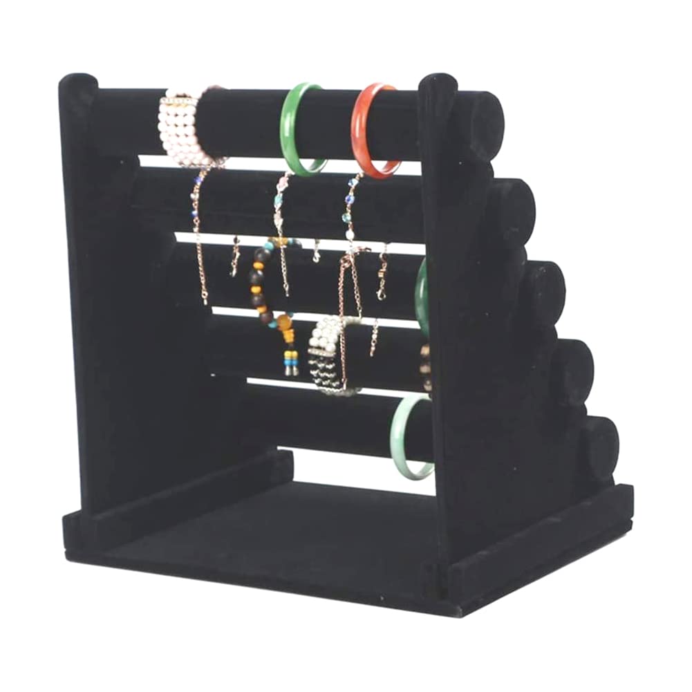 Supporto Bracciali In Velluto Con 3 Ripiani Rimovibili - Espositore Gioielli Elegante Per Donne - Foto 3