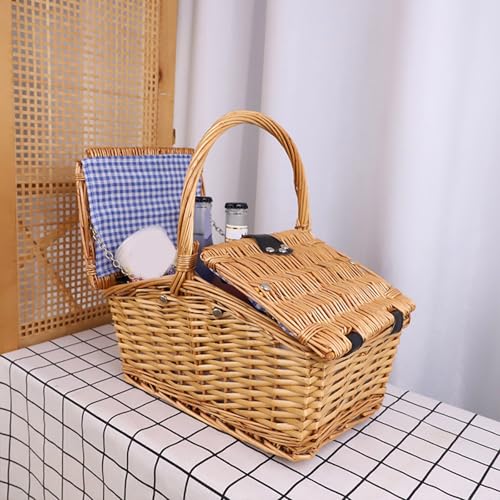 Cesta de acampada de sauce artesanal contenedor premium de frutas 5