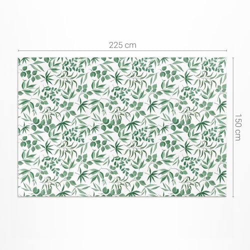 Tapis de sol vinyle 150x225 cm rectangle à motif feuilles d'aquarelle pour extérieur - 4