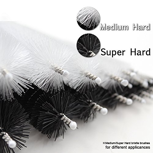Image of DiCUNO 2 Sets of Cleaning Brushes 8 Inch Nylon Tube Brushes Set with Protective Design [Updated Edition, 1 Set of Super Hard & 1 Set of Medium Hard]