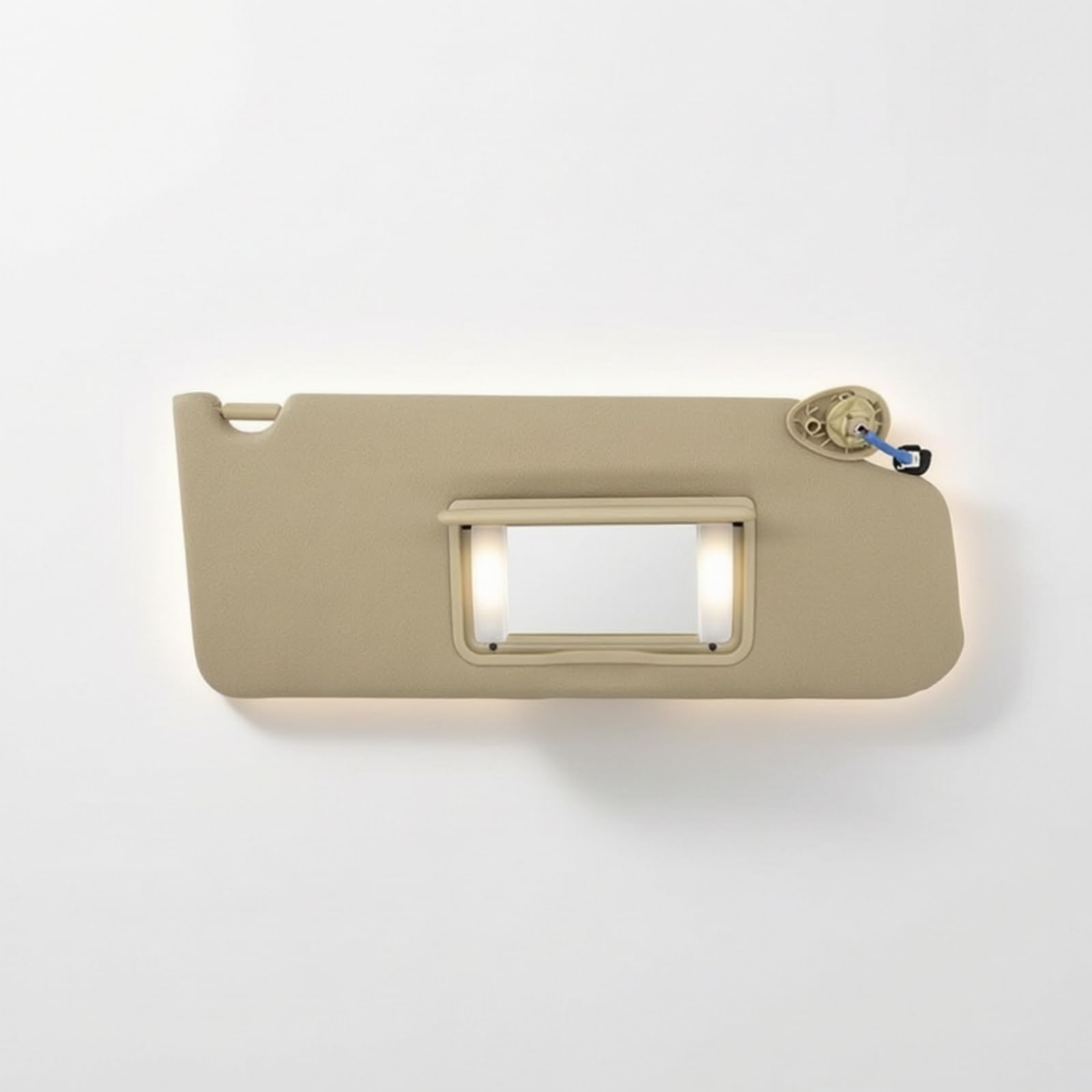 Protection Pare-Soleil Voiture avec Miroir Rabattable Anti-éblouiss Pare-Brise Lumière Solaire Construction Rembourrée Bord Arrondi Fixation, Style to 2, Beige