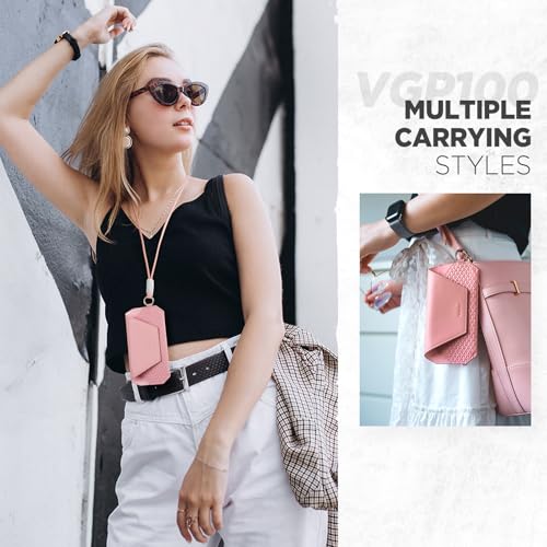 Image of VULKIT Portable Eye Glasses Case for Women & Men, Slim Sunglass Case, Unisex Eyeglass Case, with Adjustable Neck Lanyard