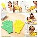 4-Pack SpaGlow Exfoliating Bath Gloves - Body & Face Scrub for Smooth Skin, Prevent Acne, Unclog Pores. Deep Cleansing and Massage Spa Gift Set for Women/Men, Yellow and green