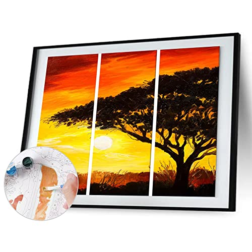 Domybest Albero al Tramonto Kit Pittura con Numeri...