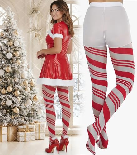 Image of ToBeInStyle Womens Fun Tights with Festive Wrap Around Designs