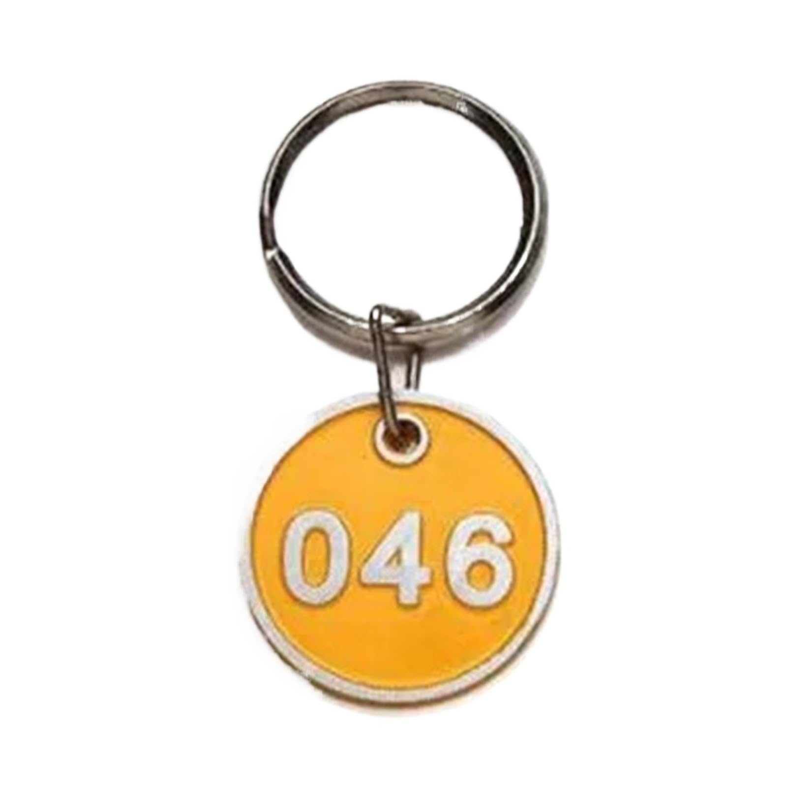 Klucze z numerami, Metalowe zawieszki z numerami Brelok aluminiowymi 1-200 Szafka na dysk Siłownia Sauna Klub Wielokolorowy(Yellow,1-100)