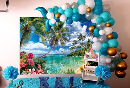 Fondo Fotográfico Verano Playa Hawaiana 8x6FT miniatura 5