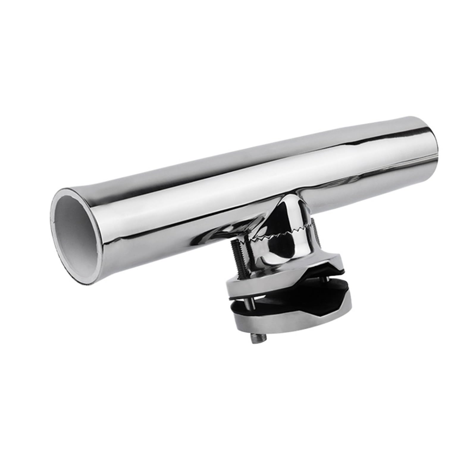 SUBLXPoten Stainless Steel Fishing Rod Holder 1PCS Stainless Steel Boat Fishing Rod Holder 360 Degrees Rotation Clamp-on Rail Adjustable(19-26mm)