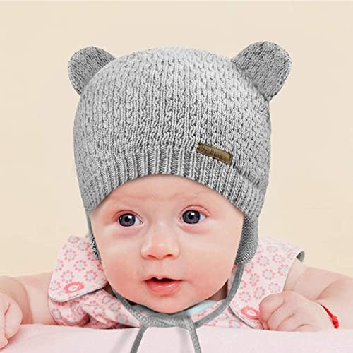Heekpek Baby Mütze Beanie Strickmütze Unifarbe Wintermütze Jungen Mädchen  Babymütze Unisex Warm Hut Winter Herbst Mit Earflap Und Bindebändern :  Amazon.de: Bekleidung