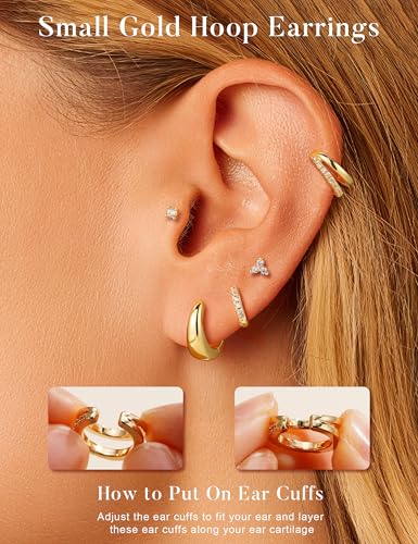Turandoss 7 Pairs Gold Earrings for Women Hypoallergenic - image 4