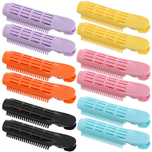 HEQUSigns 12 Pcs Volumizing Hair Root Clip Hair Curlers Styling Kit Self Grip Root Volume Hair Curler Clip for Salon Women Girls