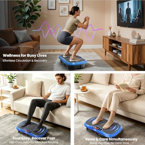 Image of AXV Vibration Plate Fitness Platform Exercise Machine Vibrating Shaking Full Body Shaker Workout Vibrate Stand Shake Board Sport for Weight Loss Fat Burner for Gym Home Office