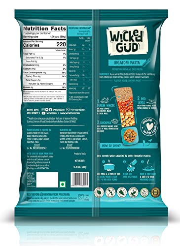 Image of WickedGud Rigatoni Pasta Semolina Wheat 400gm