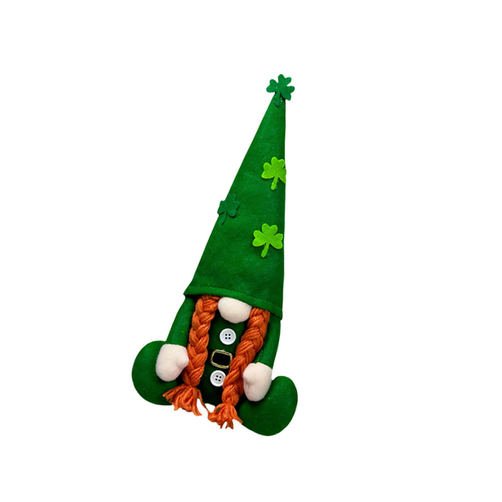 CAZSTYK Irish Festival Green Leaves Face Less Shamrocks Gnomes Doll Soft Cloth Decoration for Holiday Party Home Patricks ' s Day