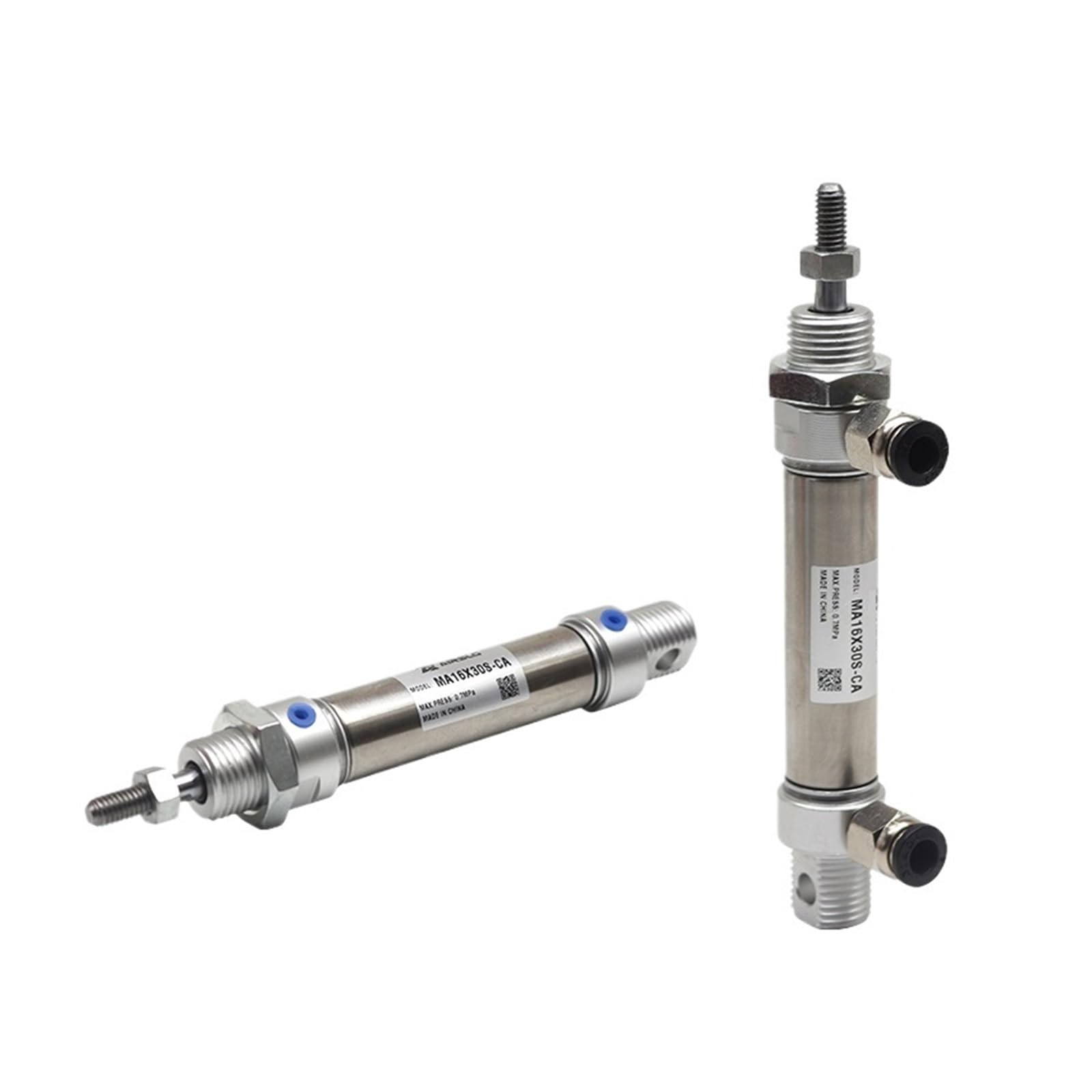 MA MA16 Pneumatischer Edelstahl * 10S Zylinder 16 mm Bohrung 10 – 300 mm S Hub Doppeleffekt Mini Rundzylinder CA-U-CM (MA16X50S, -CM Rundend-Type)