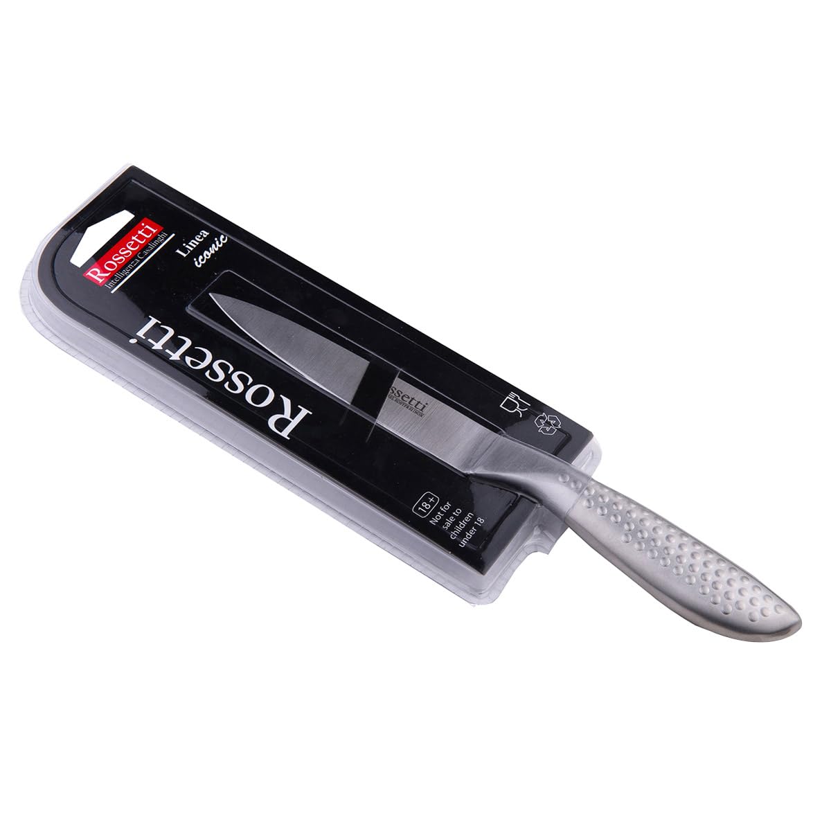 ROSSETTI INTELLIGENZA CASALINGHI Professional Stainless Steel Utility Knife | 13cm | 5 Inches | Sharp Edged Kitchen Knives Designed in Italy | Dishwasher Safe