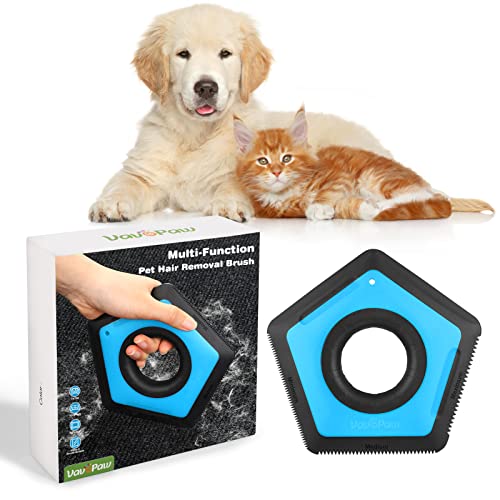 Image of VavoPaw Pet Fur Removal Brush - Blue, Multifunctional for Car Interior, Couch, Carpet, Furniture, Lint, Sofa