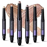 KIMUSE 6PCS Shimmer Cream Eyeshadow Stick,Brightener Eyeshadow Pencil Crayon,Waterproof Eye Shadow...