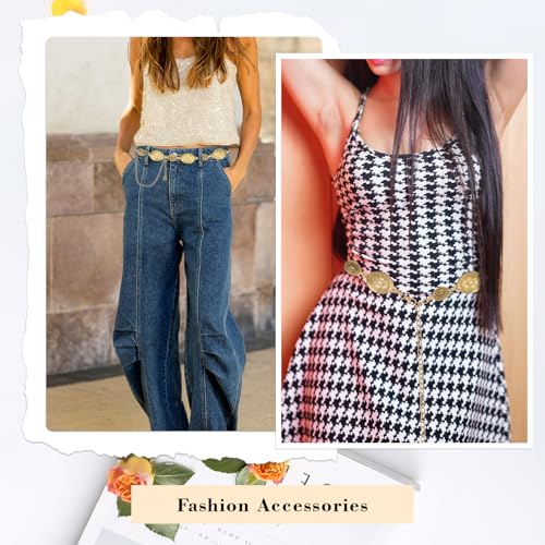 Western Belts for Woman Metal Concho Belts Waist Belt Fashion Cowgirl Chain Belt Y2k Belt Body Chain3