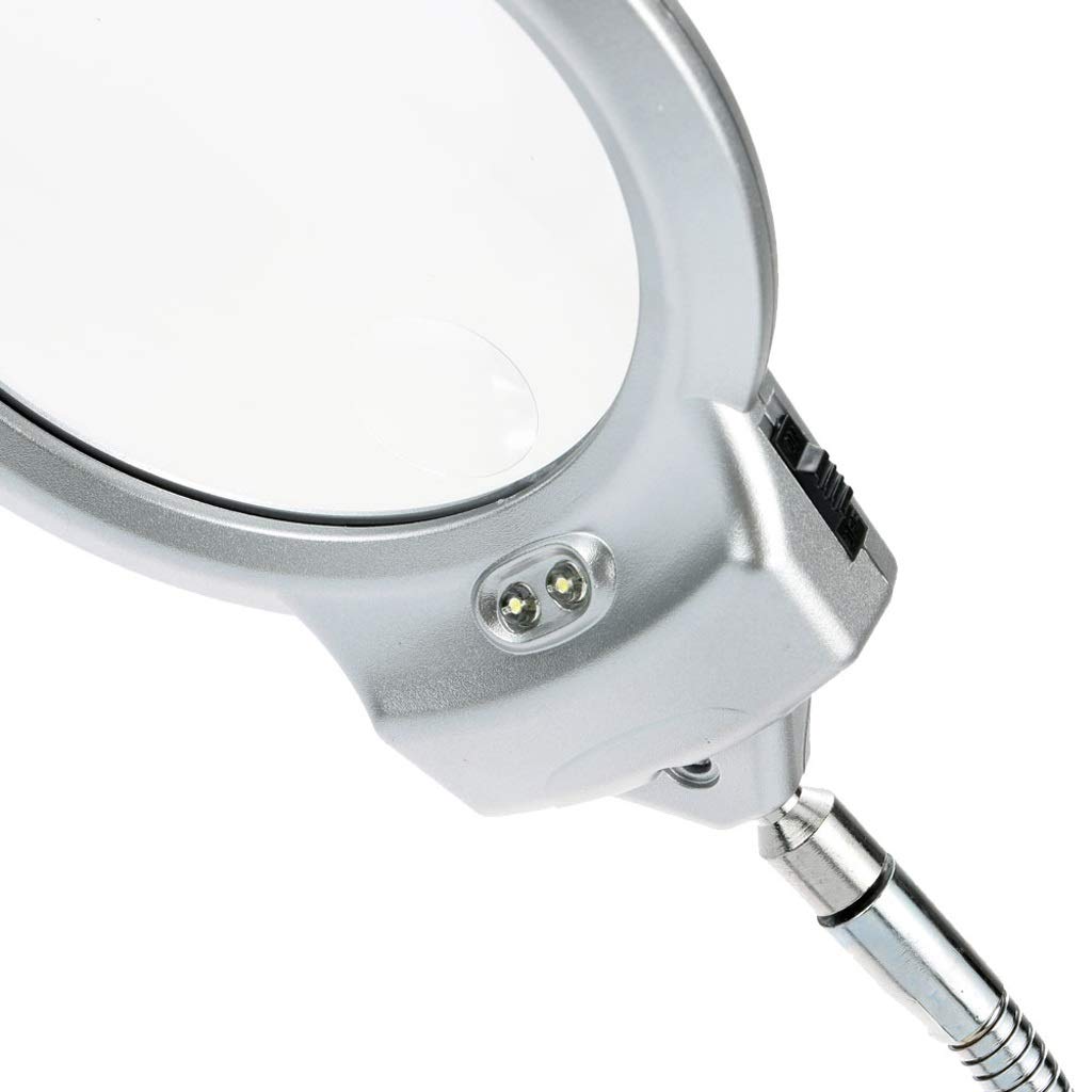 Lupa LED Clip de Metal Manguera Lupa Estudiante Personas Mayores Lámpara de Lectura Lupa de Escritorio Amplificador Industrial Luz Inspección
