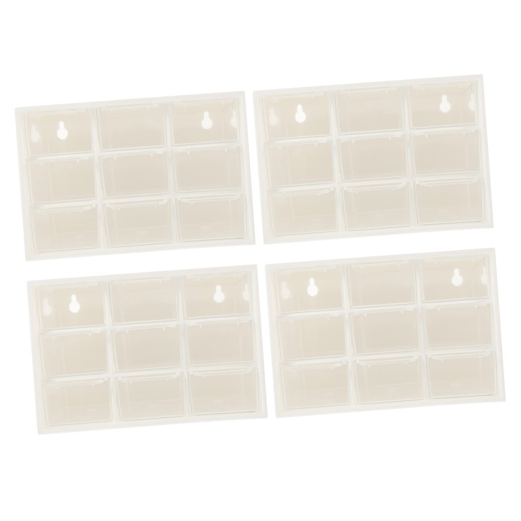 Alipis Caja Organizadora de Cajones 9 Compartimentos, 4 Piezas | Plástico Beige, para Cuentas y Pendientes, Práctica para Cosméticos y Manualidades