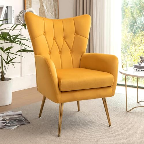 Container Furniture Direct Modern Chic Mid-Century Velvet Accent Armchair for
