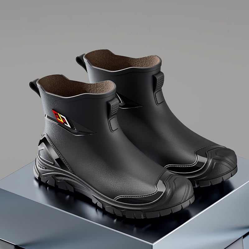 Men's All-Season Waterproof Rain Boots - Slip-Resistant, Outdoor Work Shoes with Comfort3