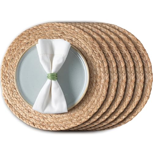 Aofmee 13.8 inch Round Woven Placemats Set of...