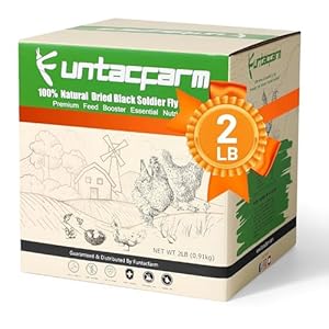 2LB Dried Black Soldier Fly Larvae for Chicken, Dried Mealworms Premium Grade High Protein Chicken Treat for Laying Hens, Wild Birds, Fish, Turtles and Lizard