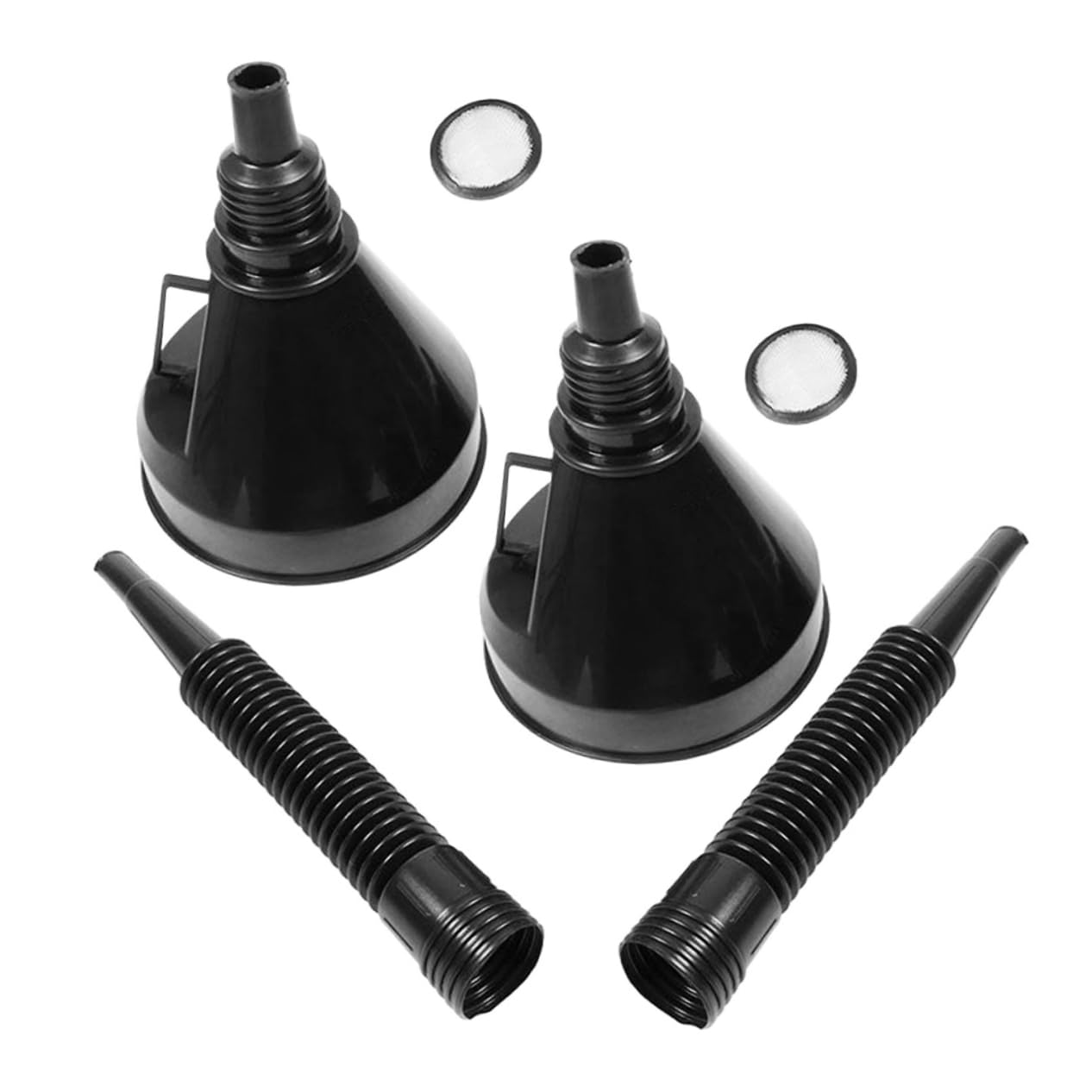 2piezas Embudo De Tubo y Malla Embudo De Llenado De Para Motocicletas y Automóviles Diseño De Boca Ancha Práctico Para Cambios Trasvase De Fluidos