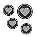 Car Coasters for Cup Holders, 2.75 Inch Auto Cup Holder Insert Coasters Silicone Anti-Slip Crystal Rhinestone Cute Drink Car Cup Mat, 4PSC Bling Car Accessories for Women & Lady (Heart Black)
