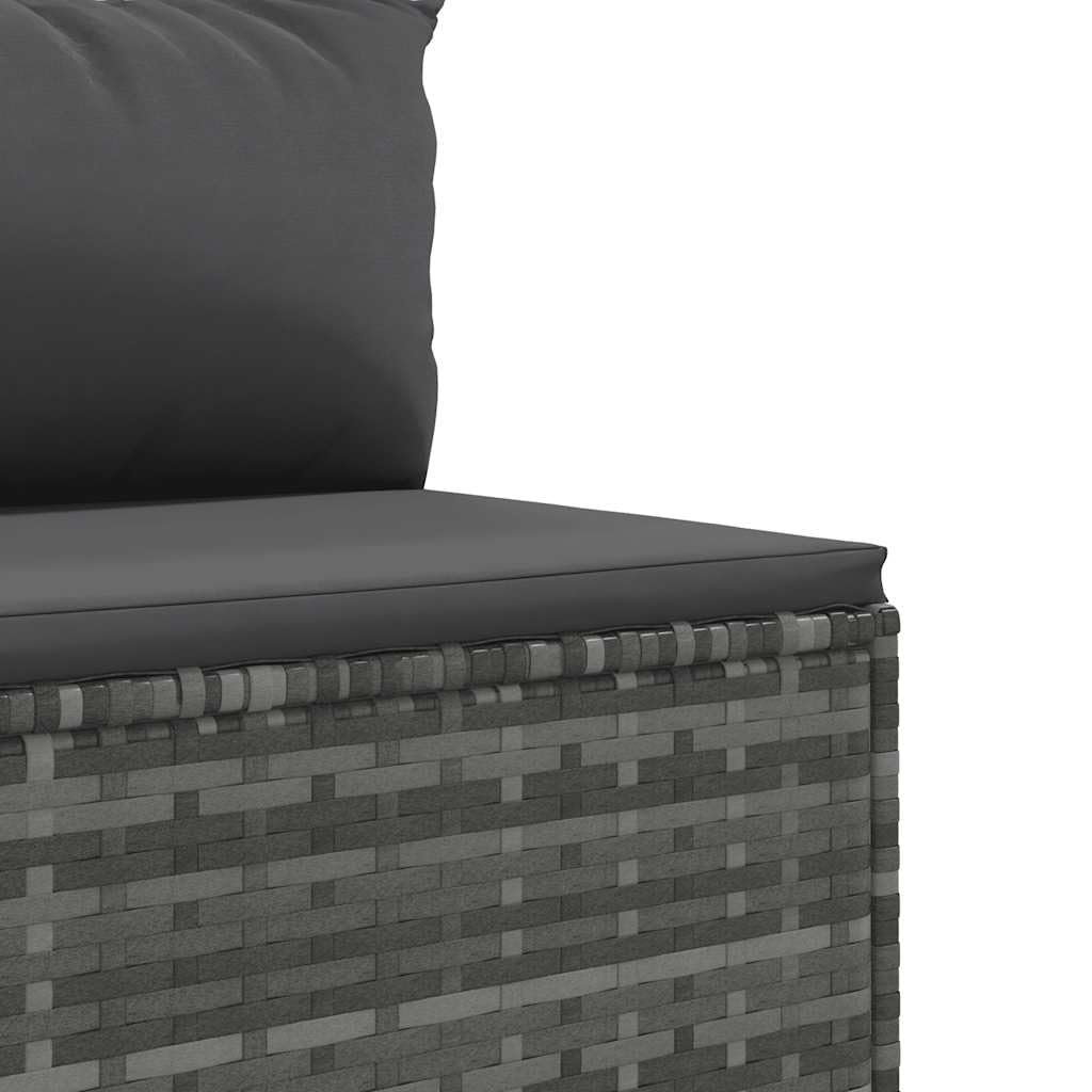 Generico Set Divani da Giardino 5 pz con Cuscini in Polyrattan Grigio,Mobili da Giardino,Set da giardino-3308010
