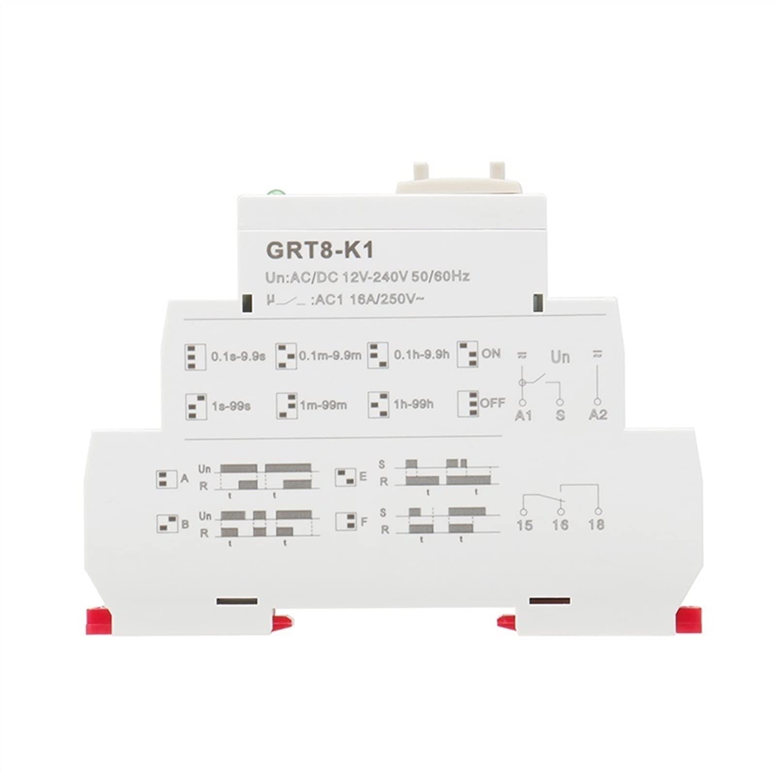 GRT8-K Impostazione Digitale Relè Timer AC DC 12V 24V 220V 230V Multifunzione Ritardo On Off 1 Pz(GRT8-K1 AC230V)