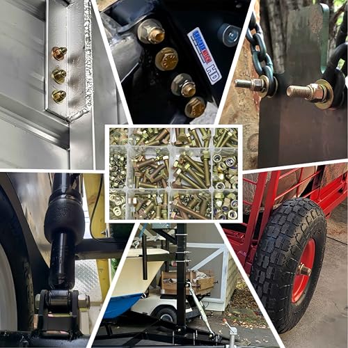 Image of 1020pcs Metric M4 M5 M6 M8 Nylon Locknut Hex Bolt Washer Assortment Kit by Color Galvanization,Alloy Steel,Grade 8.8.Length 8-50mm.24 Common Size for Automative,Tooling,Fixture,Jigs.
