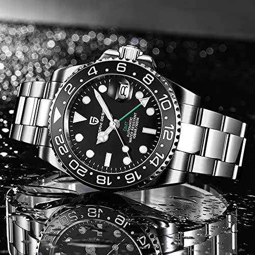 Image of CADISEN Pagani Design 1662 GMT Men's Automatic Mechanical Watch, Top Brand Stainless Steel Sapphire Glass, Diver's Watch Sports, Gift， Reloj Hombre.