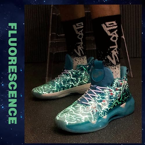 Men's High-Top Basketball Shoes Anti-Slip and Wear-Resistant Soles Running Shoes Graffiti Design Fashionable Sports Shoes4