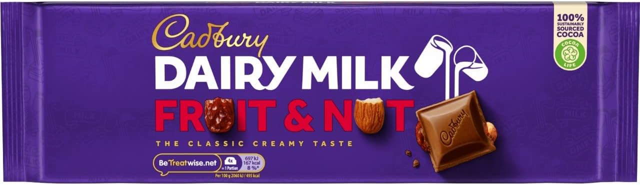 dairy milk fruit and nut