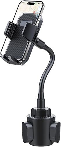 Miniatura 1 de Soporte de teléfono para portavasos de automóvil, 2 en 1, ajustable, rotación de 360, soporte para teléfono celular con base expandible, colgador de