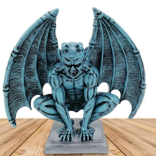 Samuliy Estatua de jardín de gárgola | Escultura de jardín de gárgola alada para decoración del hogar, con manos en el suelo, decoración del hogar, decoración gótica para patio, porche, valla.