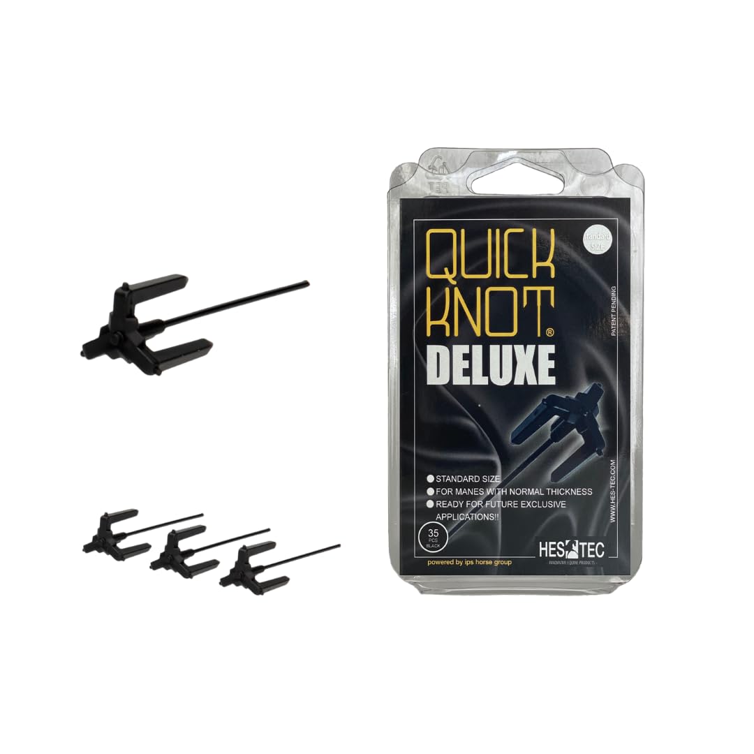 Deluxe | Pince pour chevaux | Convient pour chevaux et poneys | Réutilisable (Noir, Standard)