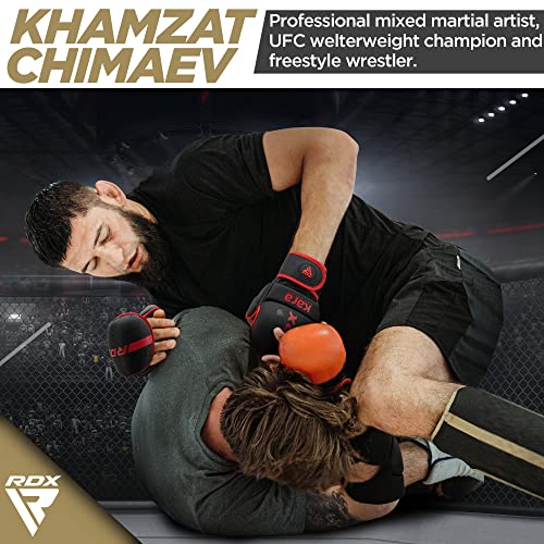 Rdx Mma Gloves Sparring Grappling, Hybrid Open Palm Martial Arts Mitts Men Women, Maya Hide Leather Wrist Support, Cage Fighting Combat Sports Boxing Glove Training, Muay Thai, Punching Bag Kickboxing #TOP4