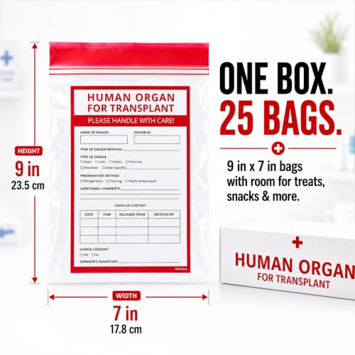 Image of Funny Human Organ Bags, 25 Pack, Doctor Party Favors & Nurse Gifts