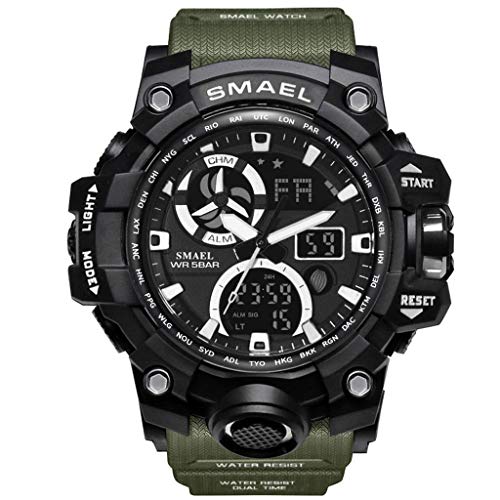 jieGREAT Mirar Liquidación,SMAEL Hombres Deporte Reloj Pantalla Dual analógica Digital LED Relojes de Pulsera electrónicos