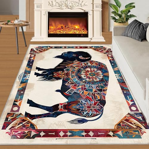 Tapis imprimé vache pour salon de style occidental - 4