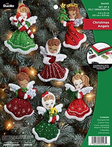 Bucilla 89493E Felt Applique 6 Piece Ornament Making Kit cover